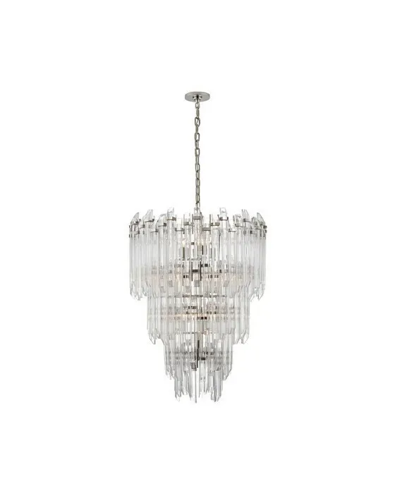 Adele Three-Tier Waterfall Chandelier Polished Nickel