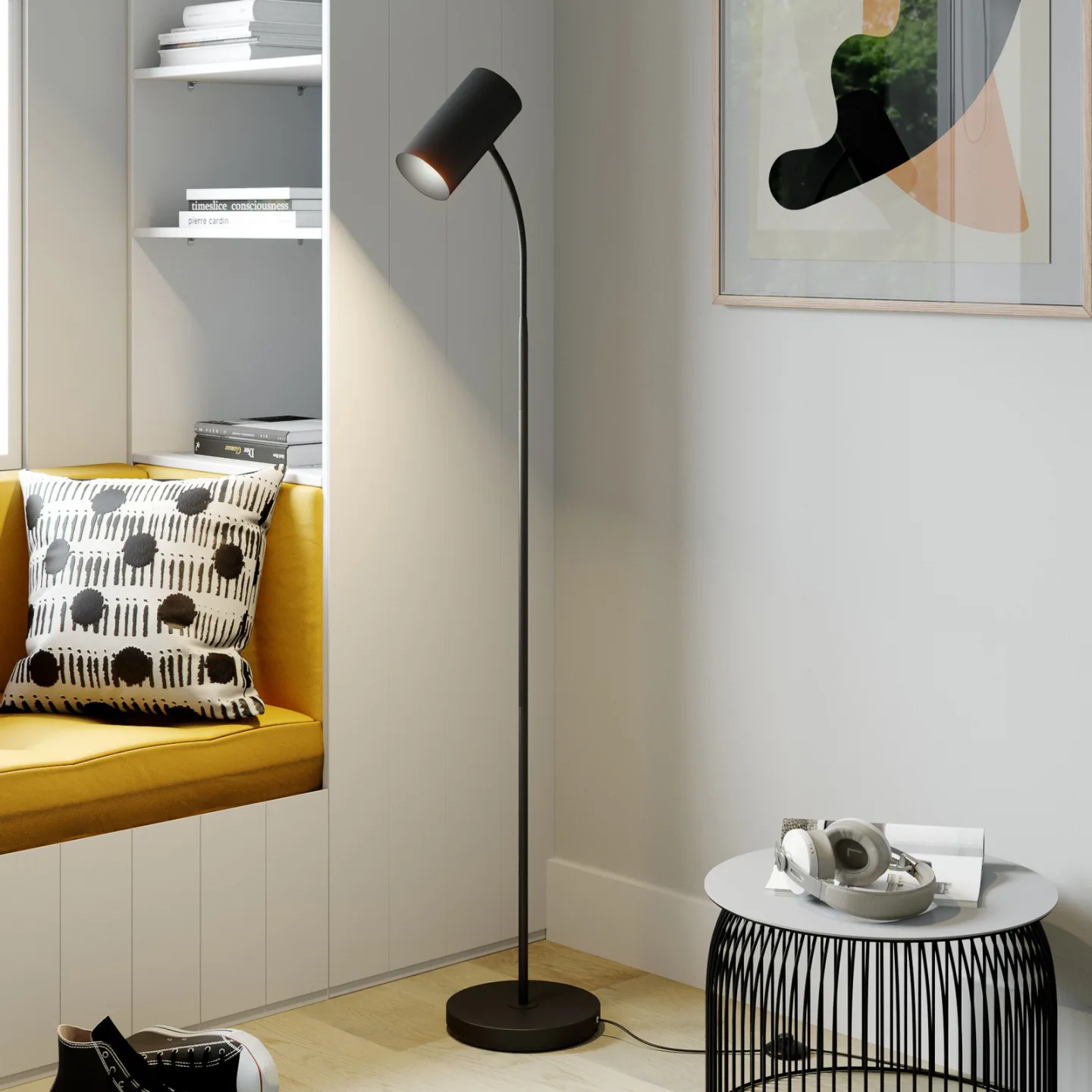 Karoli gulvlampe Black - Lindby - Stue - Moderne - Metal - Med én lyskilde