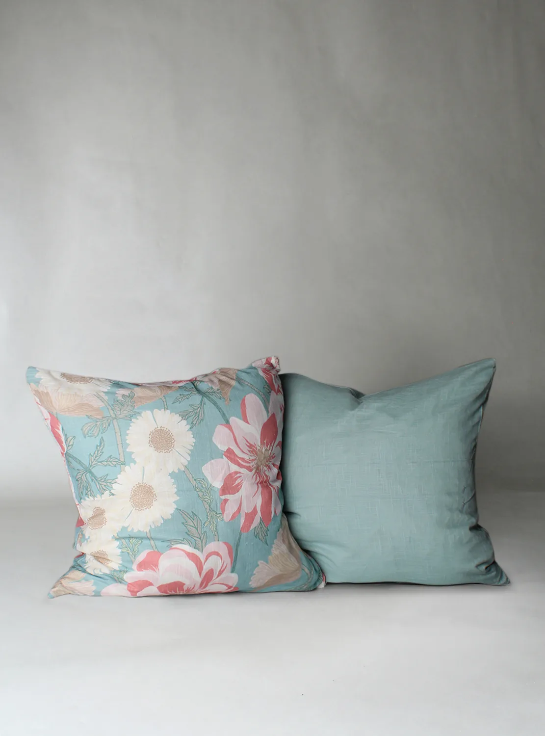 Putetrekk x 2 - Serena (turkis/rosa) (Størrelse: 45 x 45 cm)