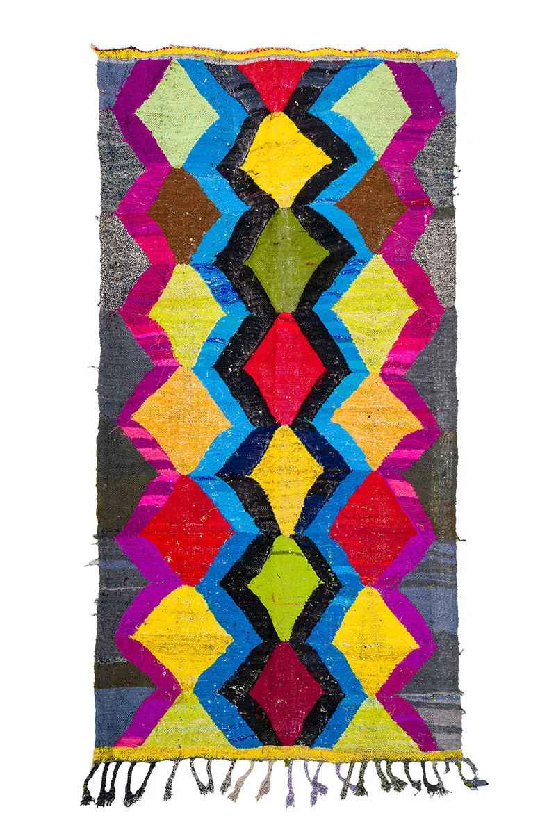 Marokkansk Boucherouite-teppe 140 x 275 cm (Størrelse: 140 x 275 cm)