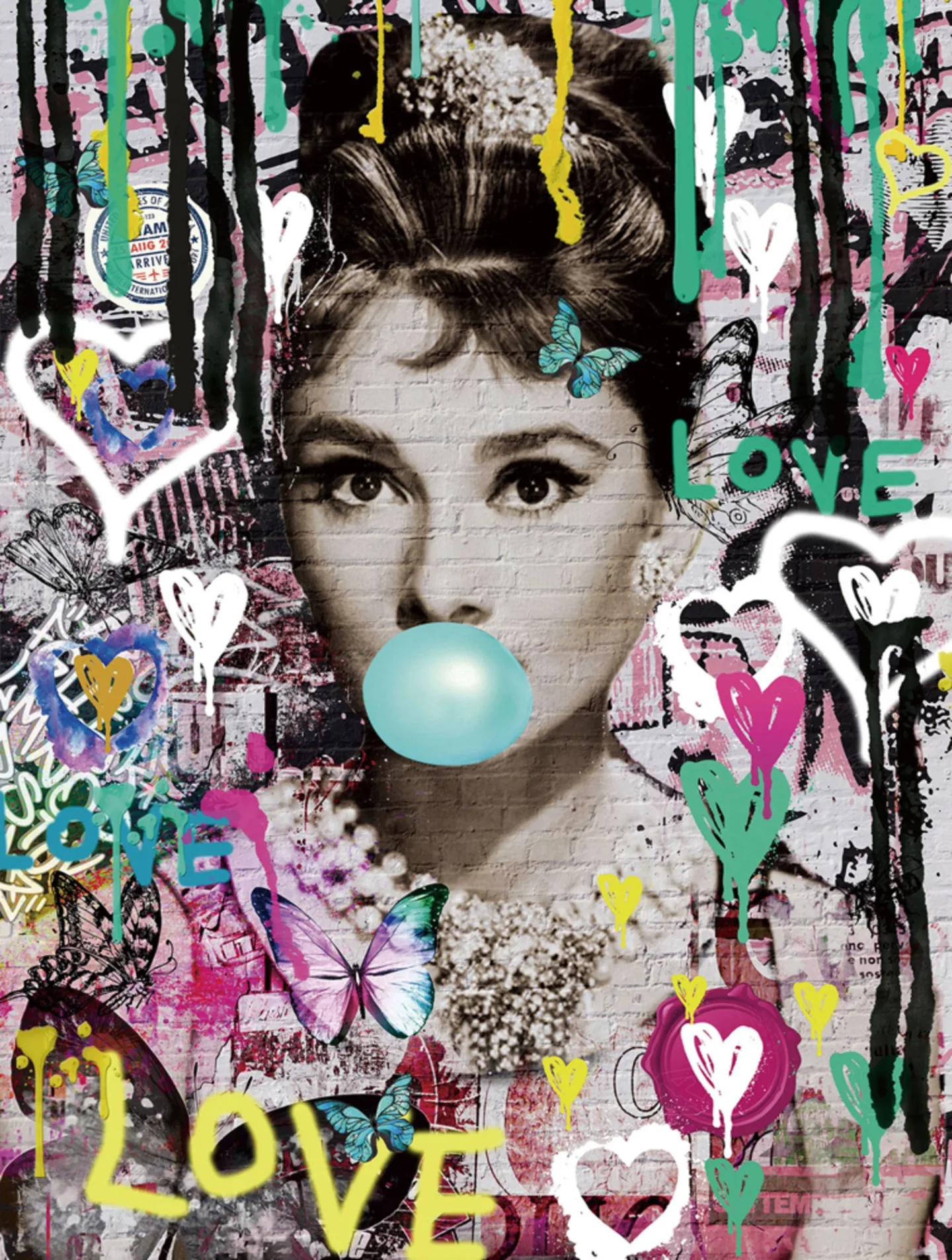 image LAND Glasbild Street Art "Bubble" | Schubiger Möbel