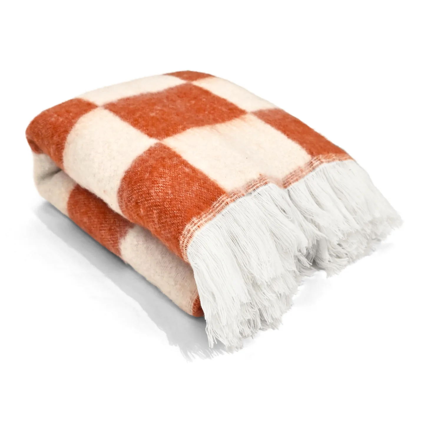 Tepper - Ullmixpledd - Audrey Check (rosa/off white) (Størrelse: 130 x 170 cm)