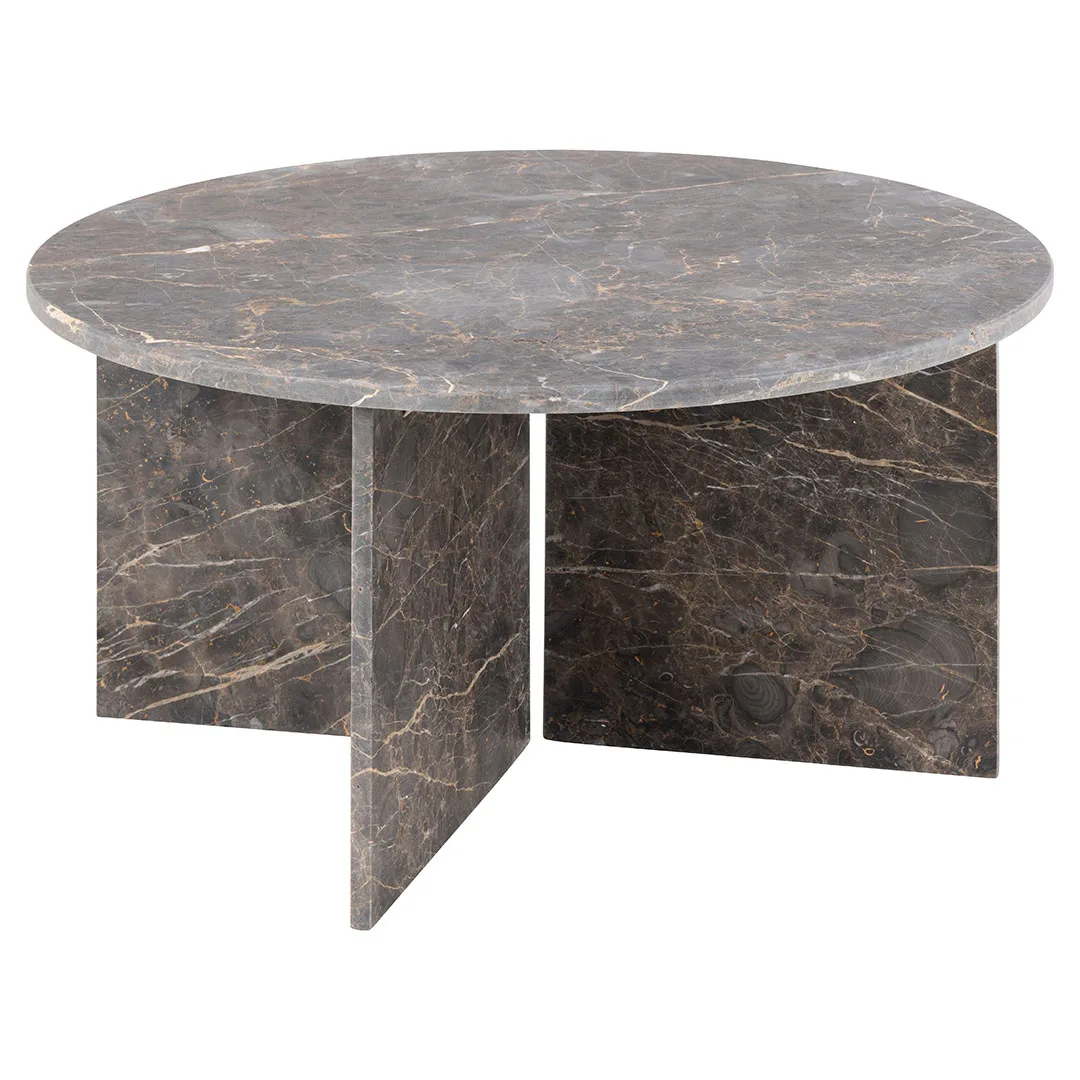 Vega Couchtisch Ø90cm Marmor braun.