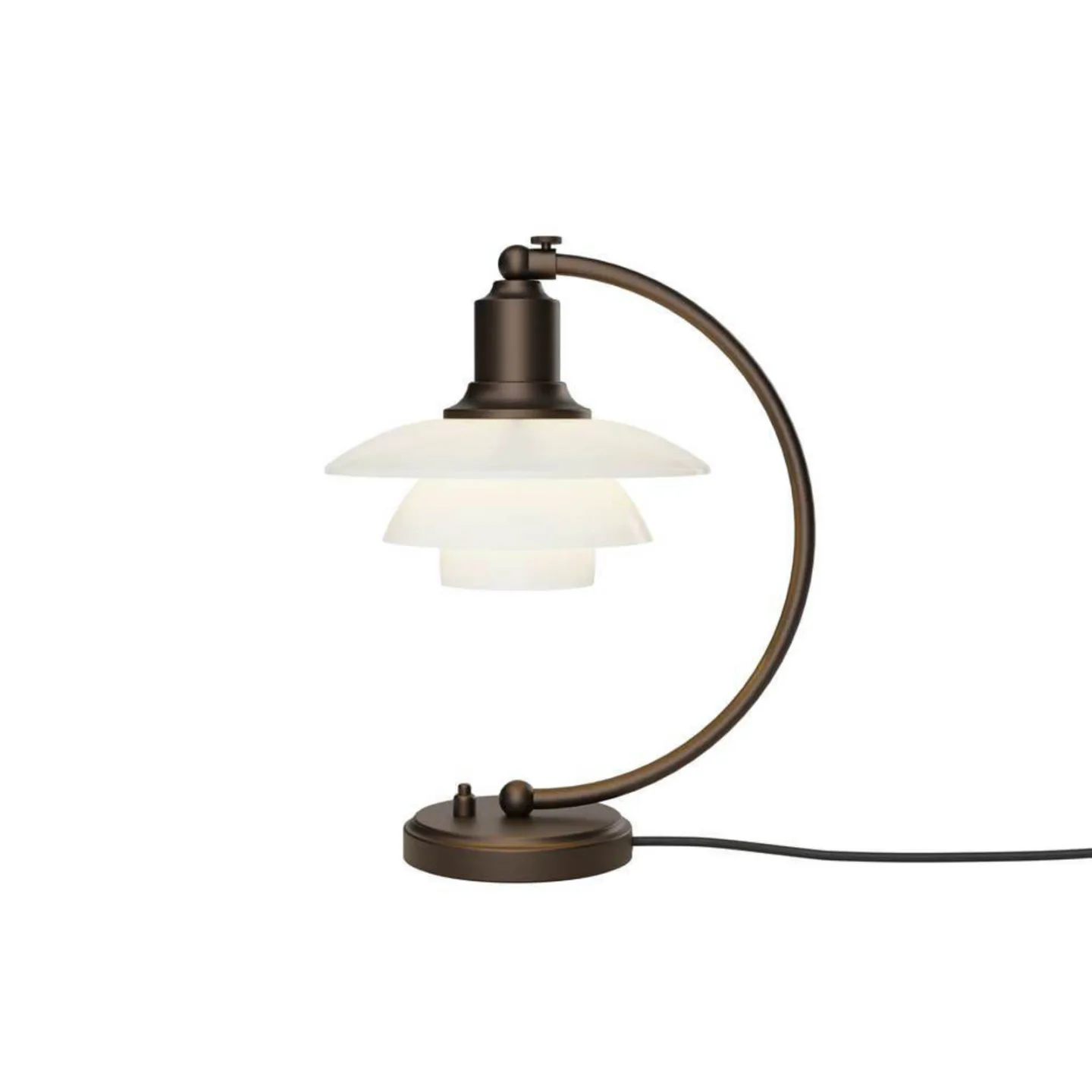 PH 2/2 Luna Tischleuchte, messing/opal - Louis Poulsen - Wohnzimmer - Glas