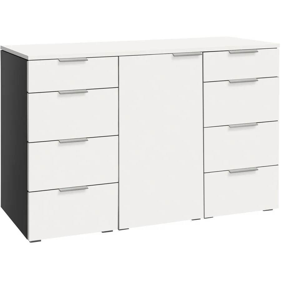 Hasena Kommode Ismar anthracit/weiss MDF B 135 H 85 cm