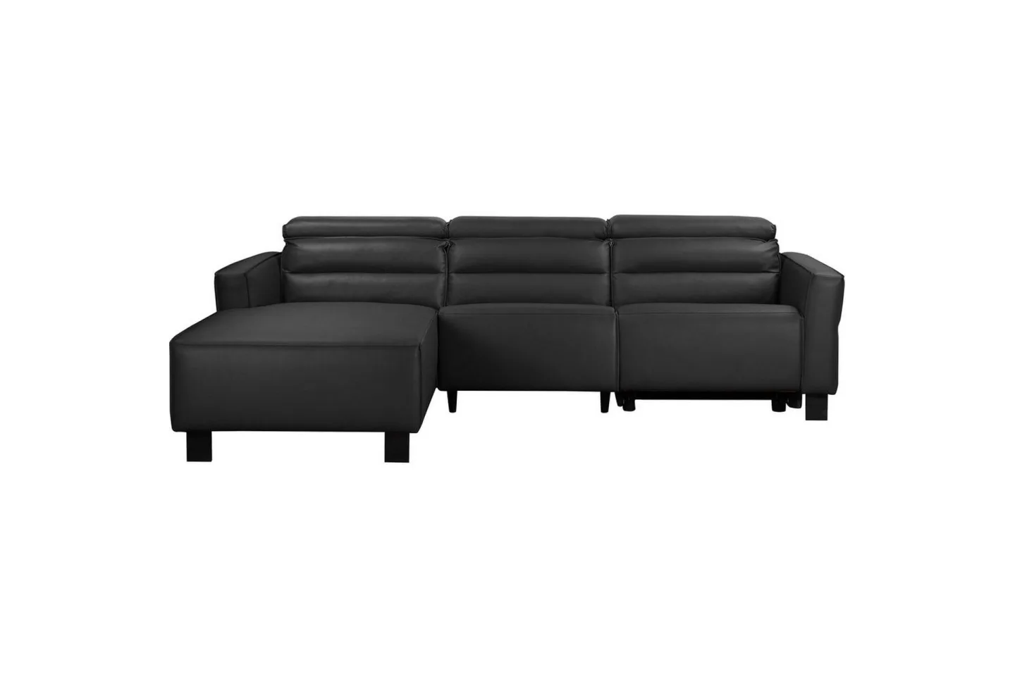 Reclinersoffa med hörn Loft24 Carpari Reclinersoffa 3-sits Black Left-faced Belfast fabric -