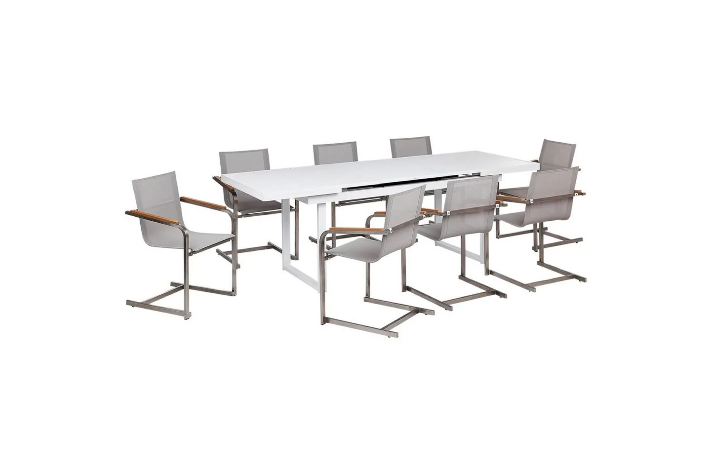Matsalsset Valcanetto/Cosoleto Vit/Beige/Silver, 8-Sits - Vit/Beige/Silver, 8-Sits