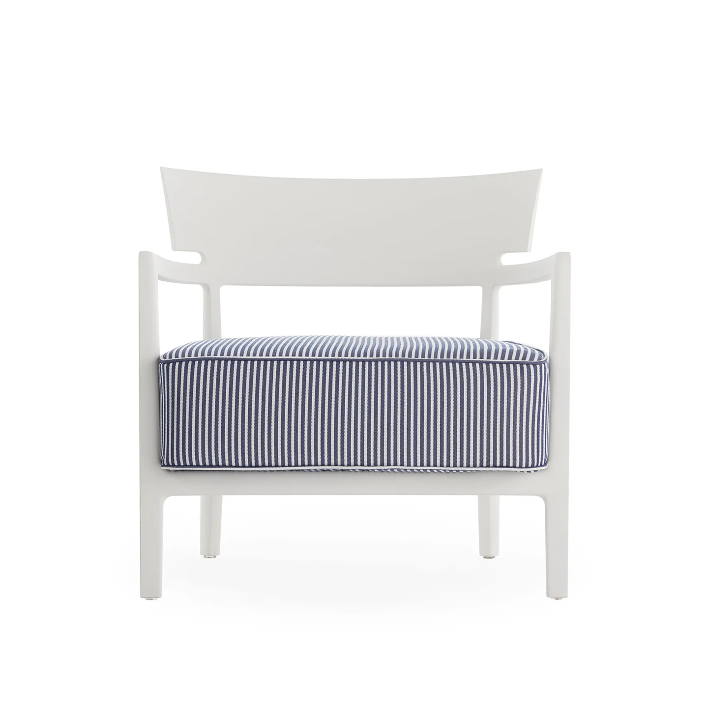 Kartell - Cara Mat Outdoor White/Blue - Fåtöljer utomhus - Philippe Starck - Blå - Textilmaterial/Plast