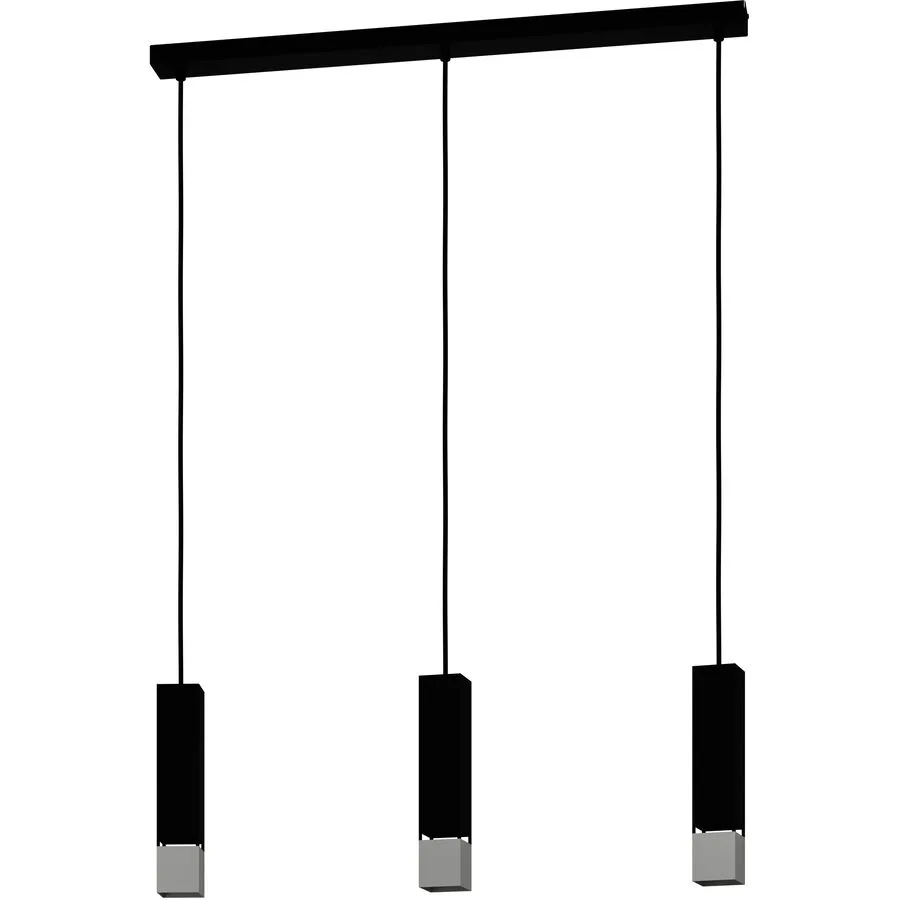 Eglo Pendellampe Butrano Schwarz/Silber Stahl 5.5 cm 110 cm
