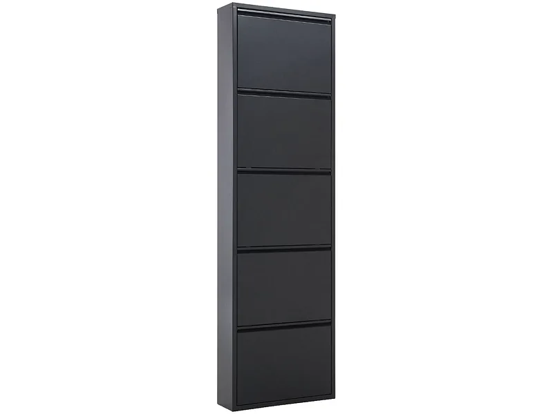 Schuhmöbel ALU 10 Paar Schuhe 5 Klappen schwarz
