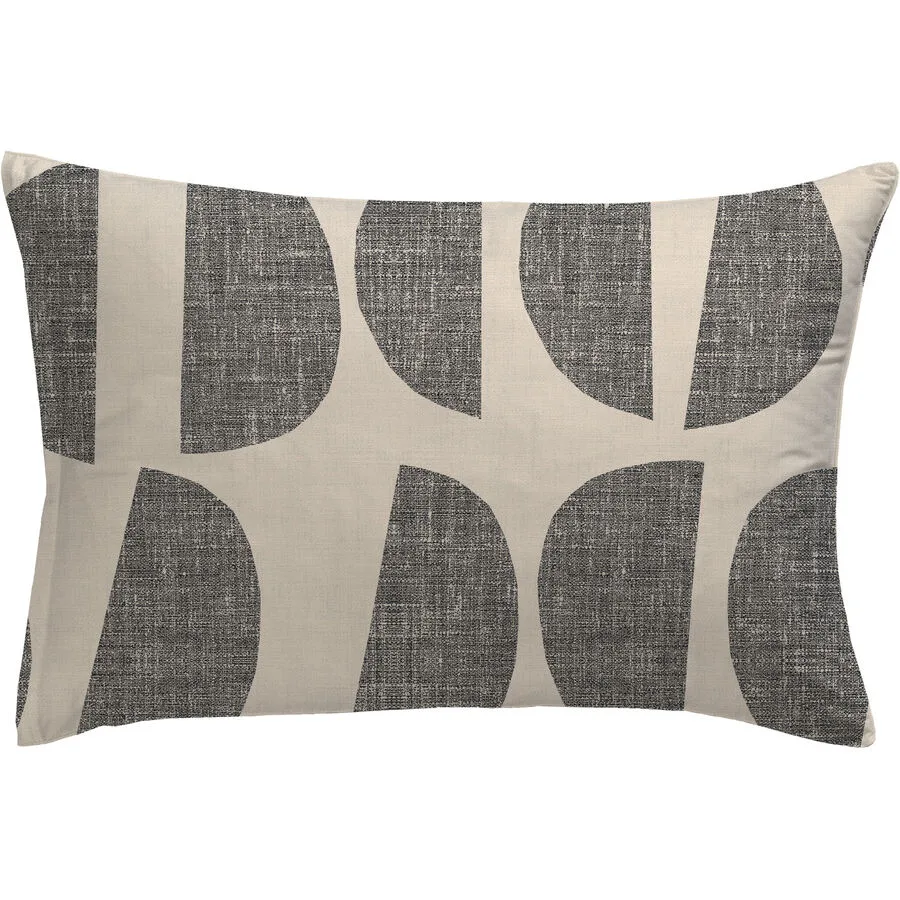 Kissenbezug Leyna Beige/Schwarz Baumwolle 65 cm 100 cm