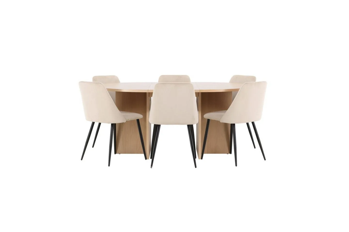 Matgrupp Strada Runt 120/170 cm med Night Stolar 6 st - 6 st