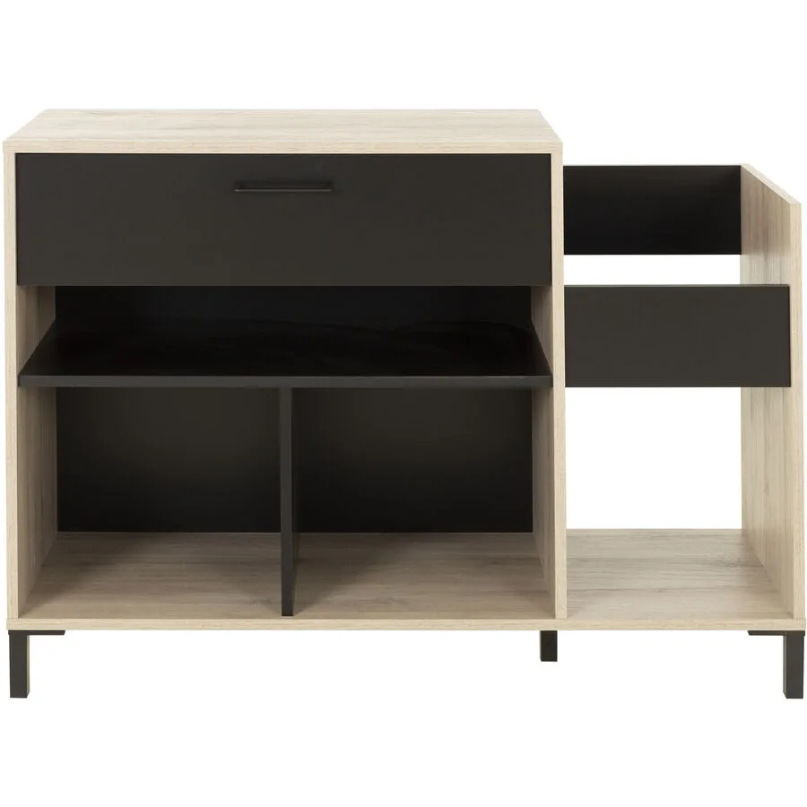 TV-Möbel Sacramento Eiche Dekor/schwarz Holzwerkstoff/ABS/Stahl verzinkt B 115 cm