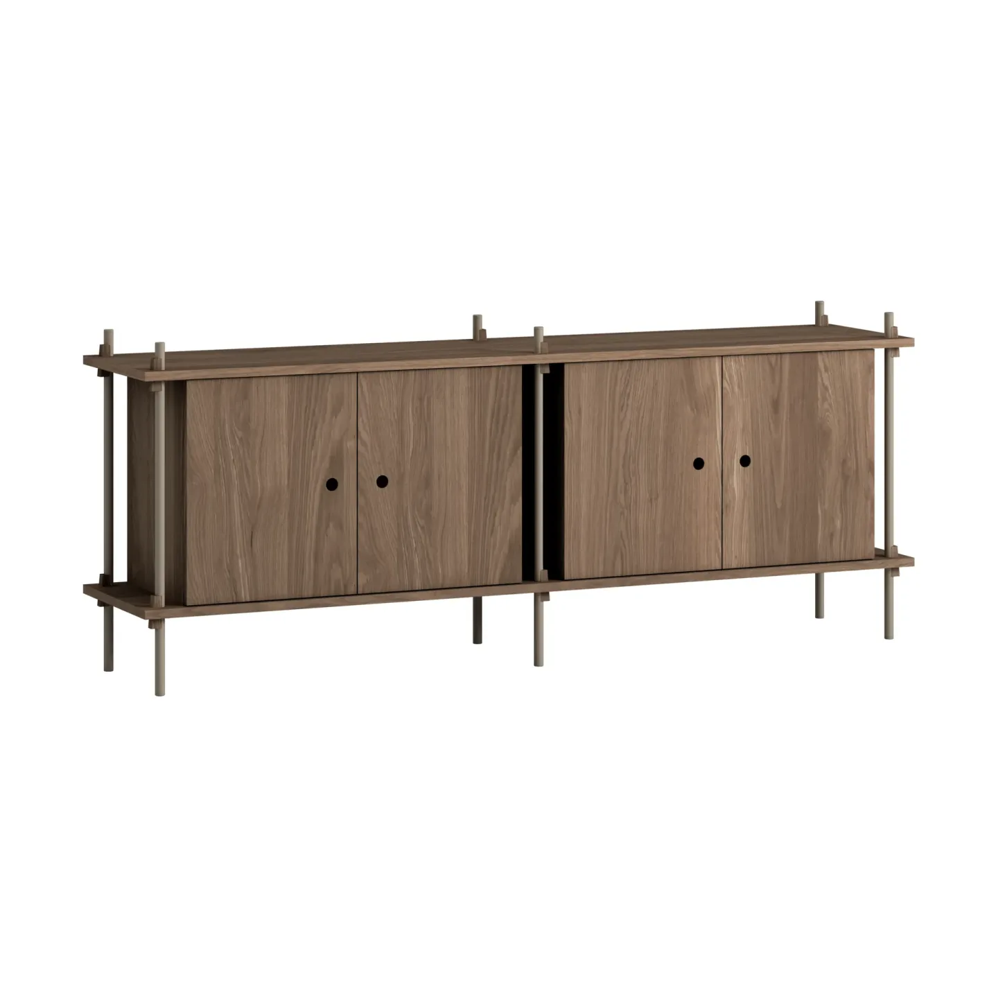 MOEBE Shelving System sideboard Rökt ek-black, 163x65x35 cm, S.65.2.D