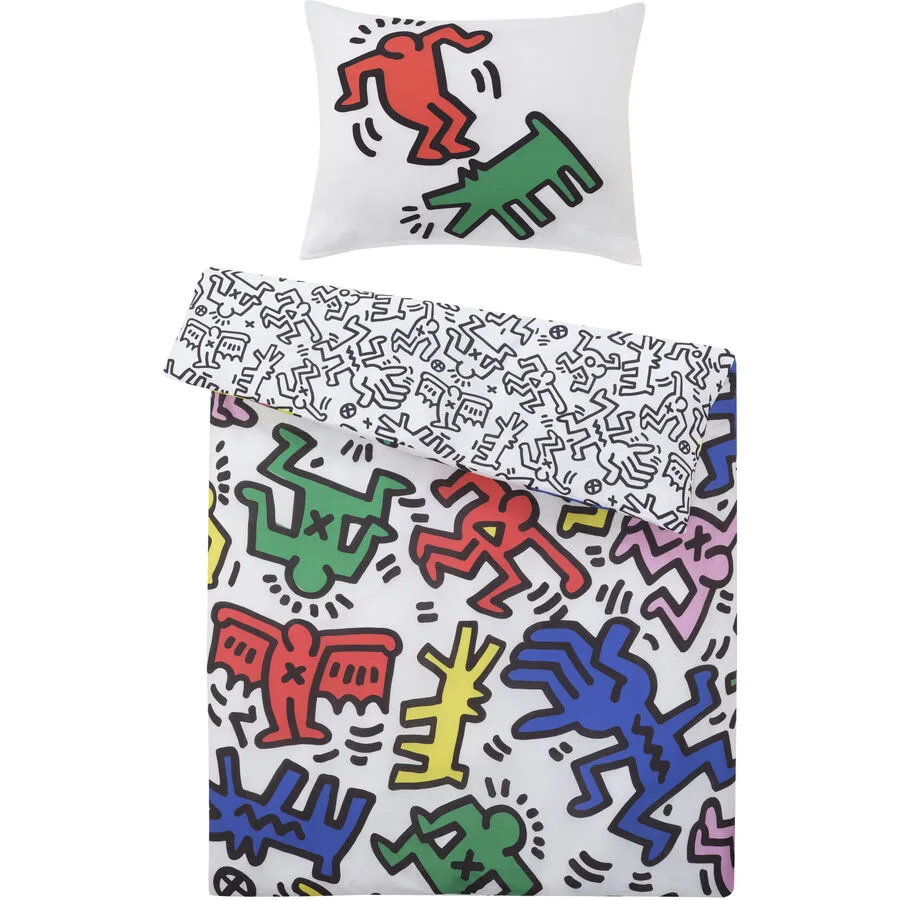Keith Haring Bettwäschegarnitur Fun Ahorn rot Kunststoff/Kokosfasern 160 x 210 65 x 100 cm