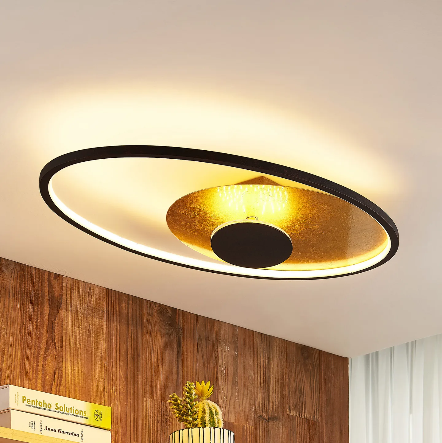 Feival LED Deckenleuchte L73 Rust/ Gold - Lindby - Wohnzimmer - Modern - Metall - Rund