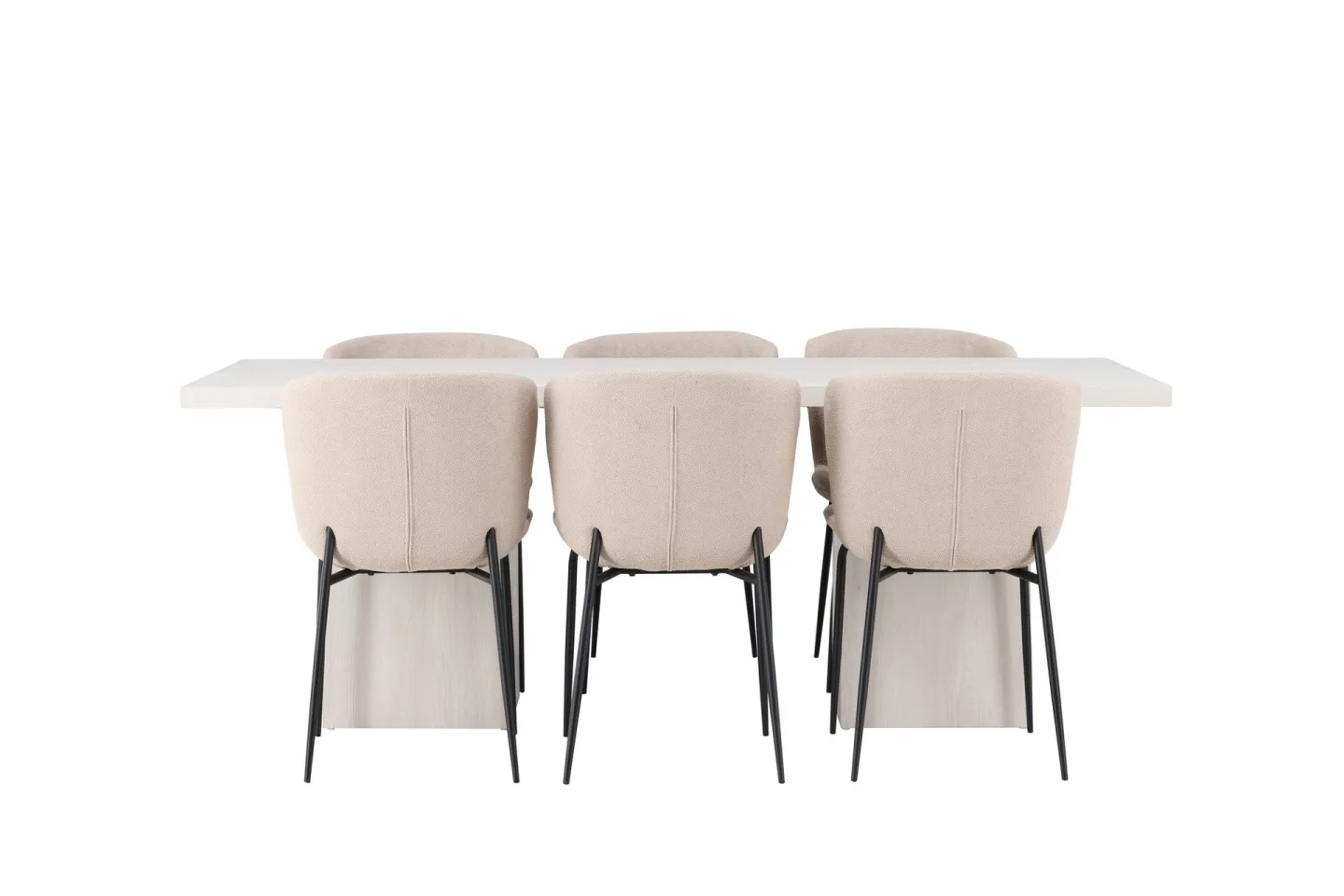Olga Matgrupp 200 cm Rektangulär med 6 Modesto Stolar - Beige