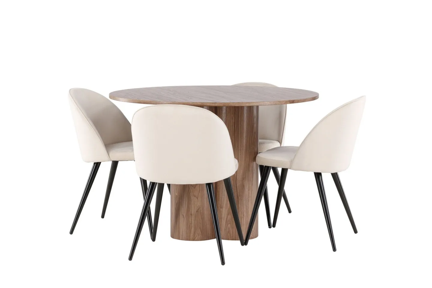 Olivia Matgrupp 110 cm Rund med 4 Velvet stolar -