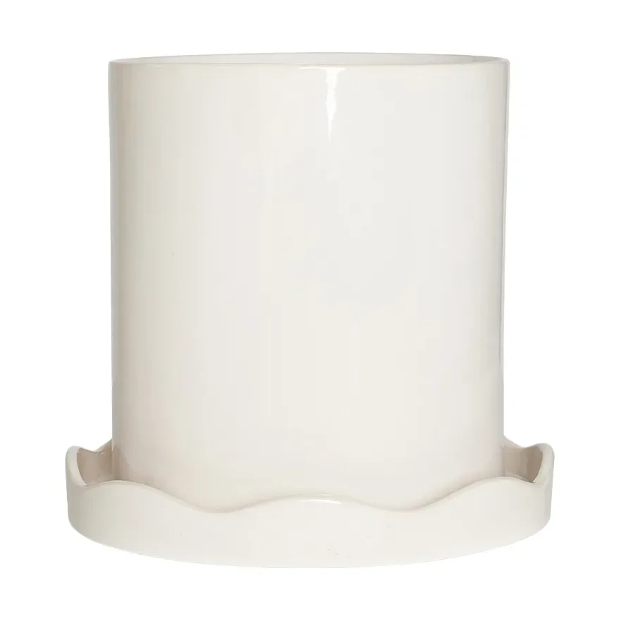 OYOY Nami Topf mit Untersetzer Ø21,5 cm Medium White