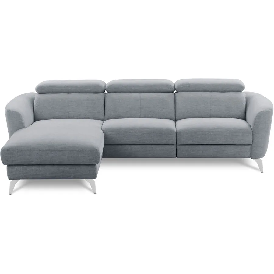 Ecksofa Simba Rechts Chenille Steingrau B 261 T 183 cm