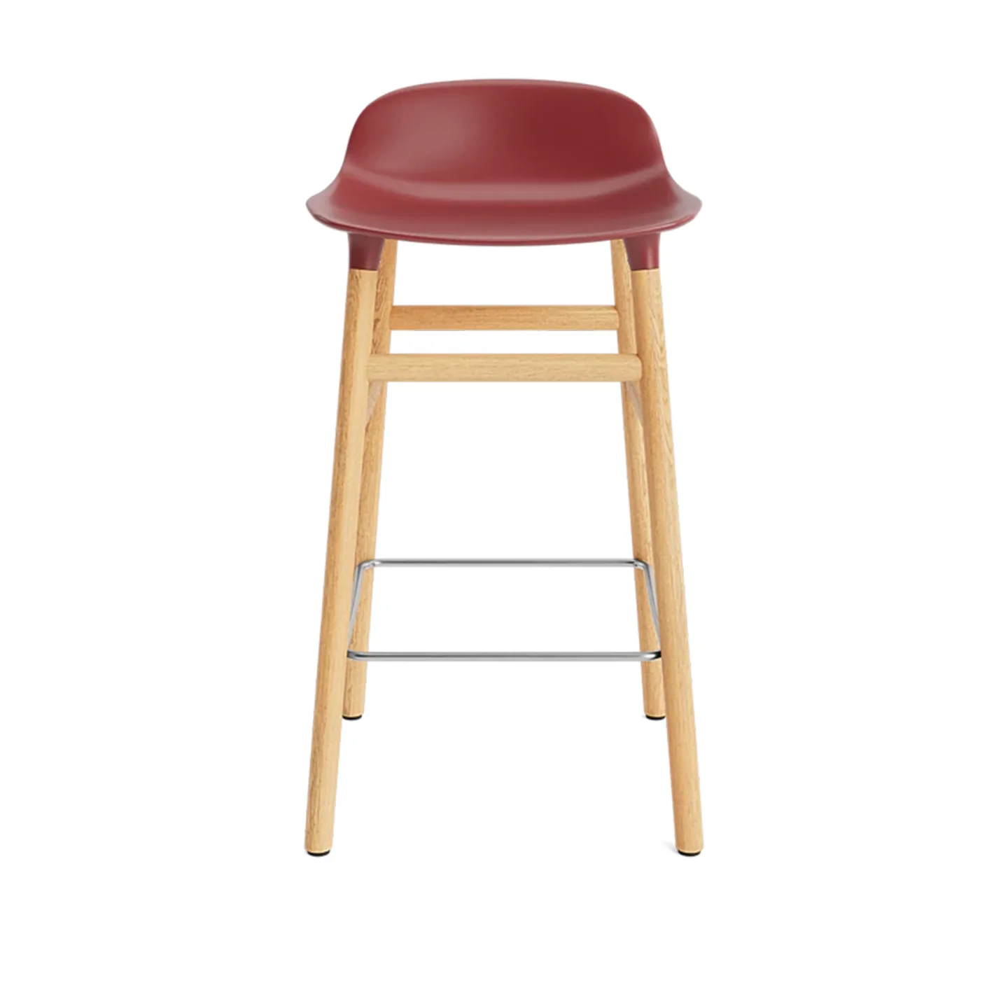 Normann Copenhagen - Form Barstool 65 cm Oak Red - Barstolar - Simon Legald - Röd - Trä/Plast