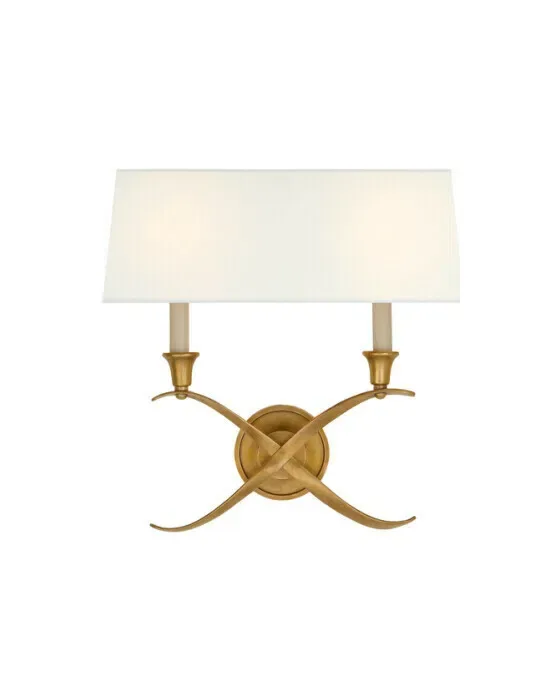 Cross Bouillotte Sconce Antique Brass L