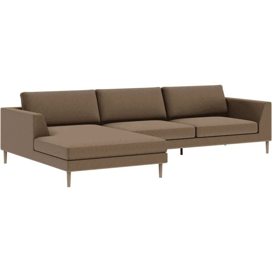 Ecksofa Domino Braun Stoff 310 cm 181 cm - Möbel Konfigurator: Traummöbel individuell zusammenstellen