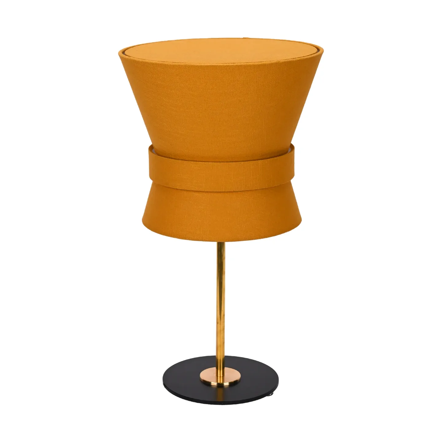 Örsjö Belysning Bow Tischleuchte Rohmessing-yellow ochre, klein 50 cm