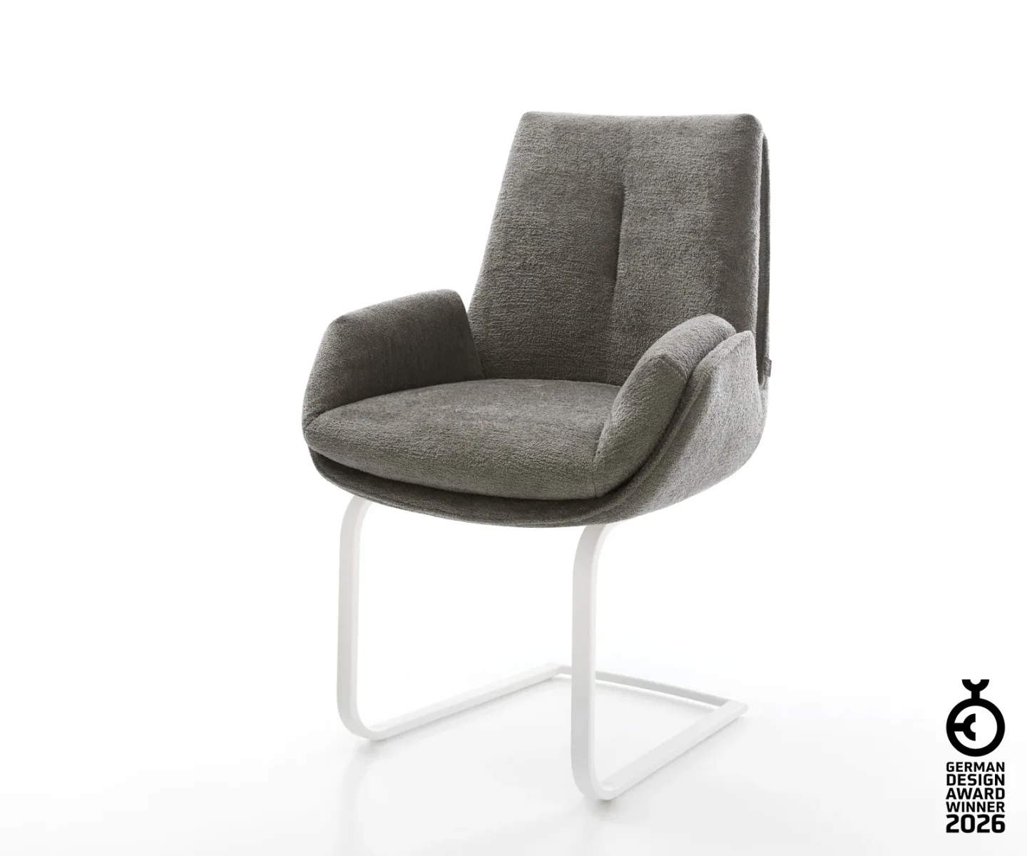 Freischwinger Clea-Flex Bouclé Soft Schlamm Freischwinger flach Weiß