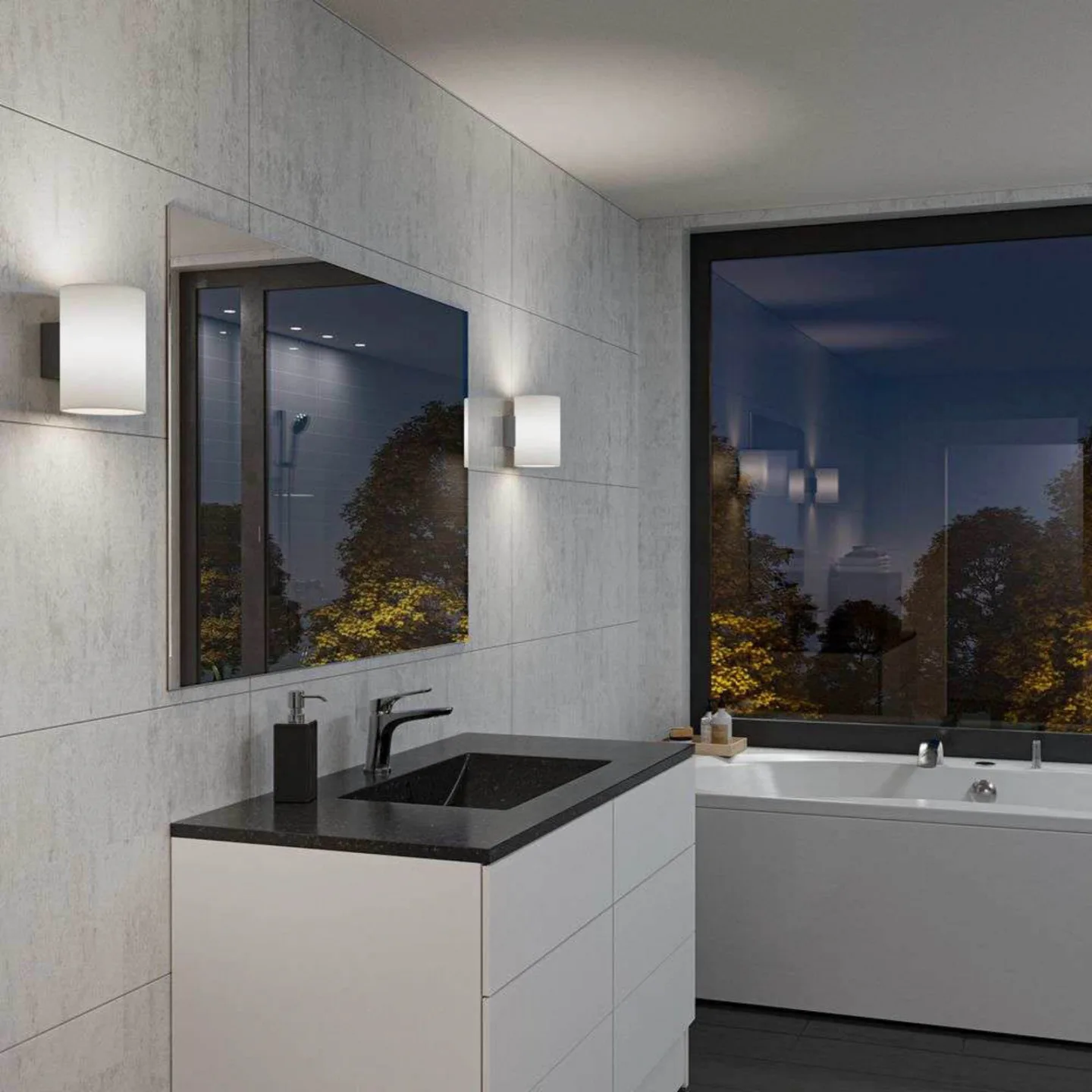 Evoke Vegglampe IP44 Large Anthracite/Opal - Herstal - Stue - Metall