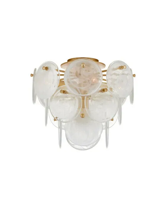 Loire Tiered Flush Mount Gild/White Glass M