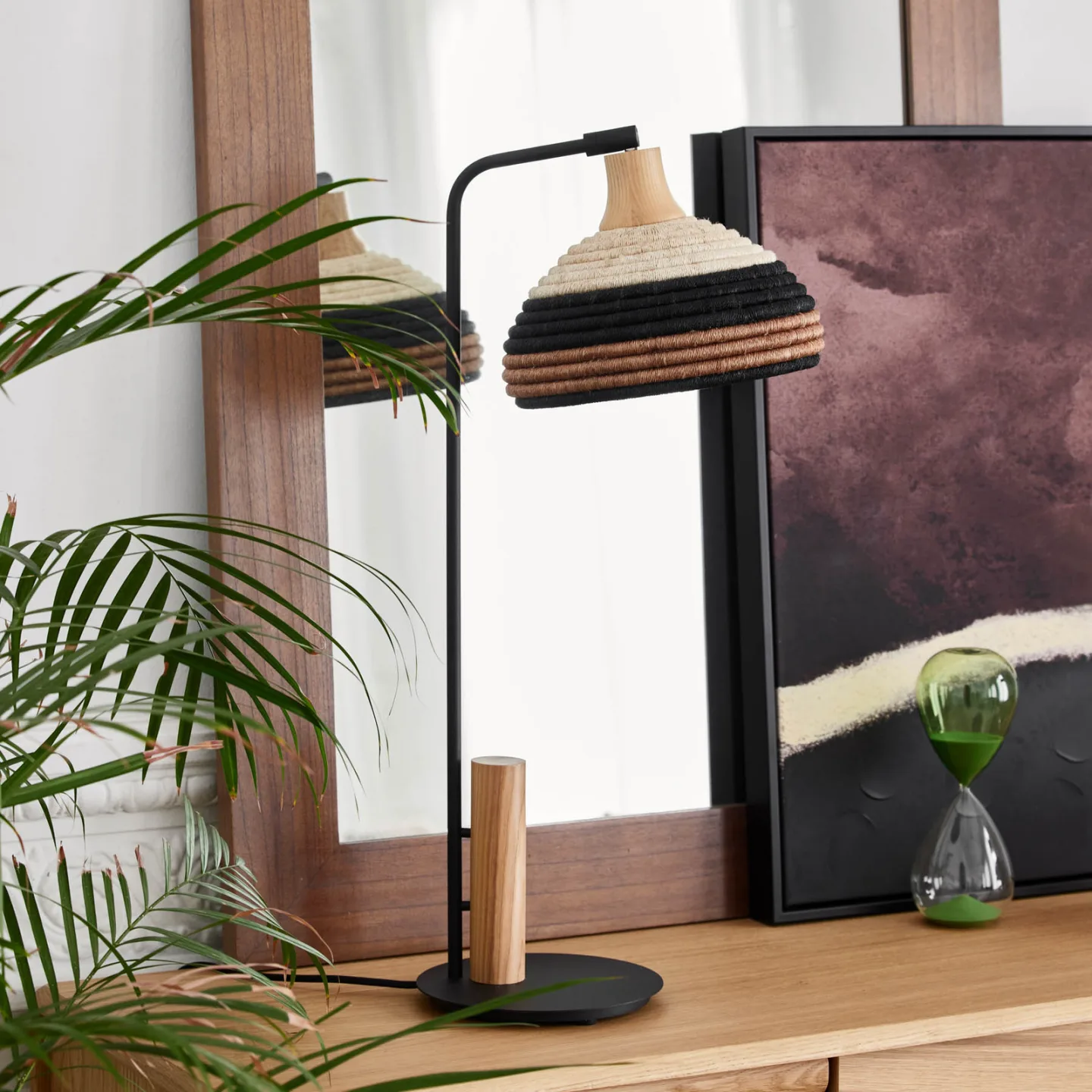 Grass Tischleuchte Brown - Forestier - Wohnzimmer - Design - Metall - Mit Schirm