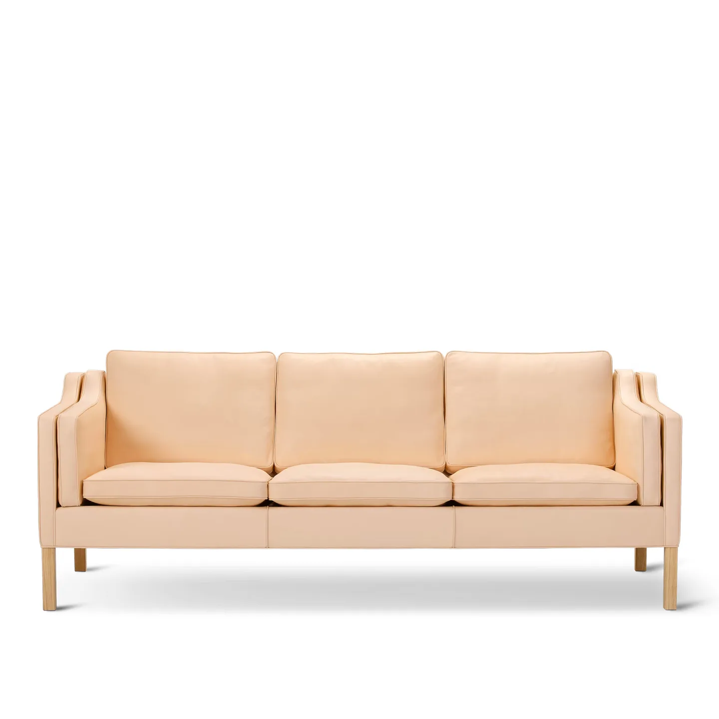 Fredericia Furniture - BM 2213 Sofa - 3 seater - 221 cm - Oak soap - Leather Vegeta 90 - Natural - Soffor - Børge Mogensen - Beige - Läder