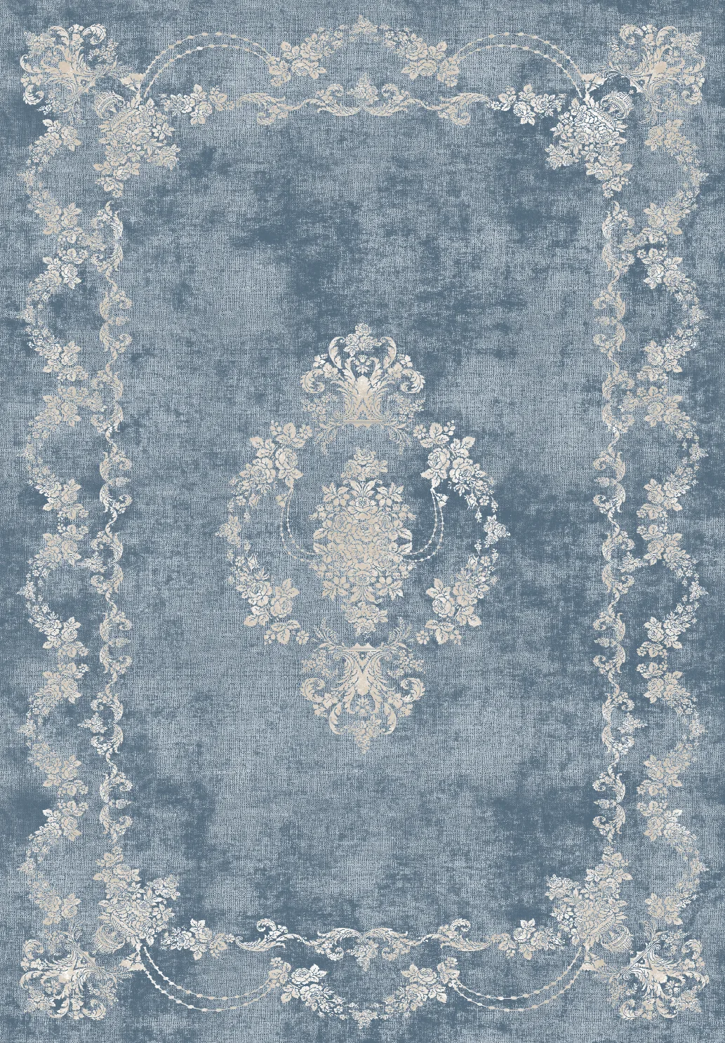 Wilton-teppe - Taknis (lyse blå) (Størrelse: 130 x 190 cm)