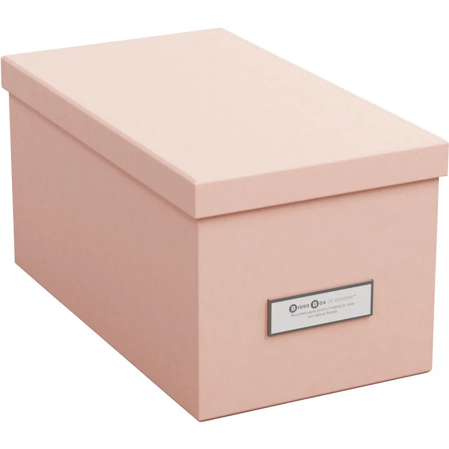 Aufbewahrungsbox Bigso Box dusty pink Papier/Metall B 16.5 H 15 cm