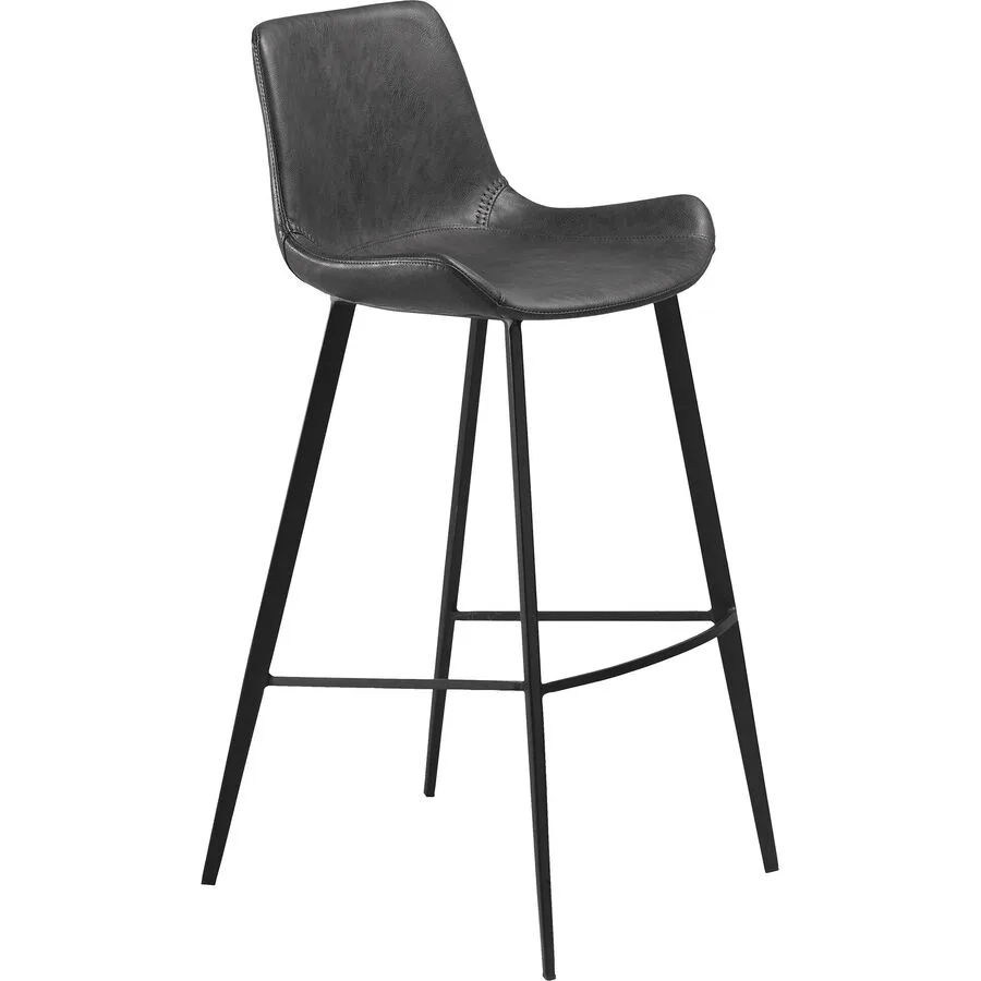 DAN-FORM Barhocker 2er-Set Hype grey Kunstleder, Metall H 103 cm