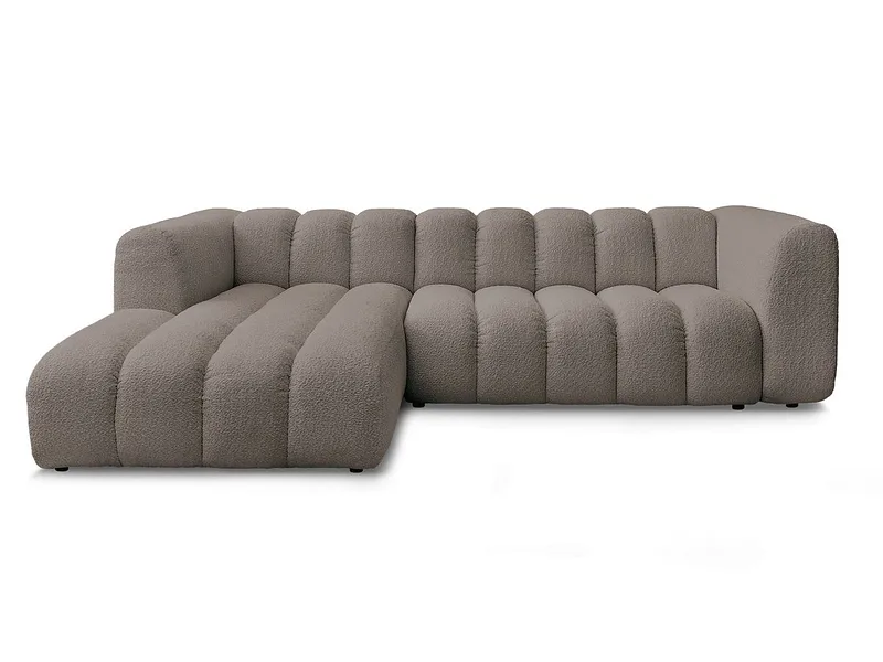 Ecksofa BOBOCHIC TALIA Boucle-Stoff rotbraun