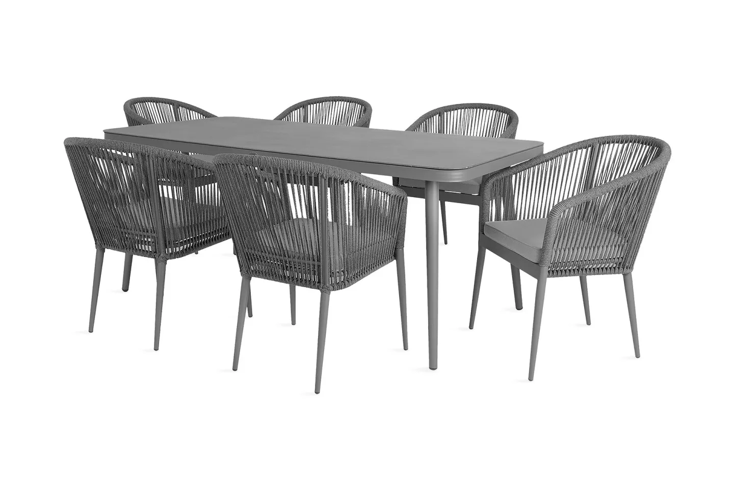 Möbelset ECCO med 6 Utestolar aluminiumram -