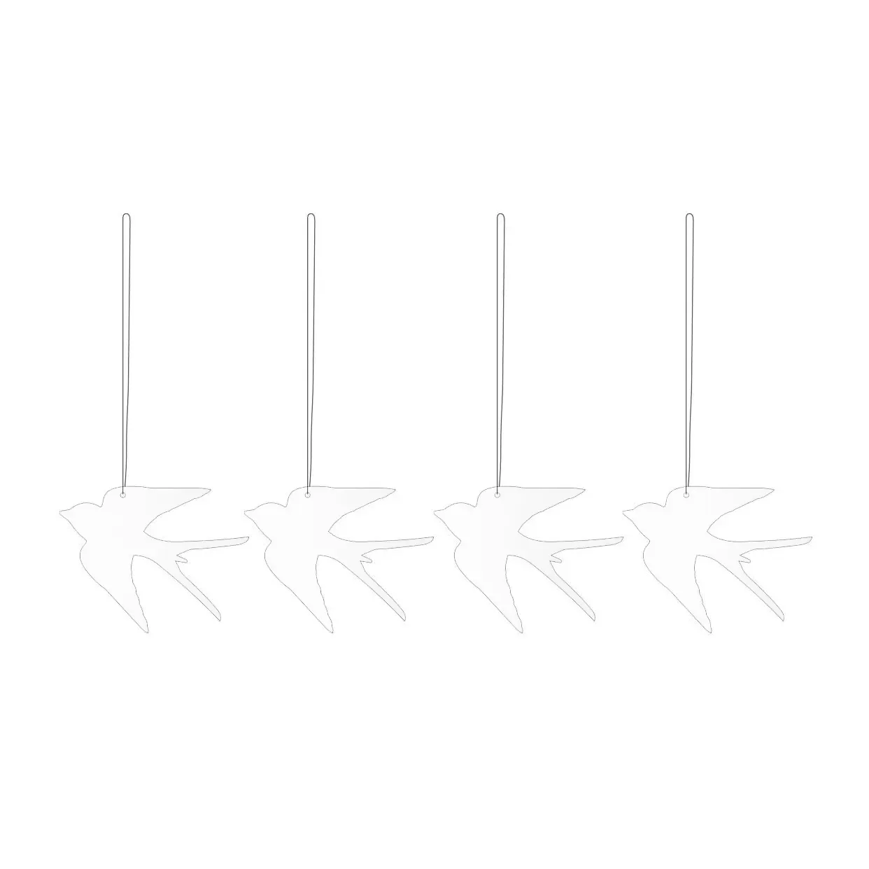 Cooee Design Easter Deco Vogel Osteranhänger 4er Pack White