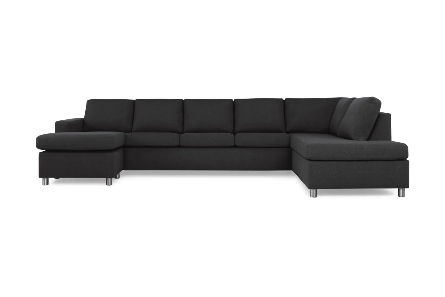 Crazy 5-sits Högervänd U-formad X-Large Soffa med Divan och Schäslong i Tyg - Antracit