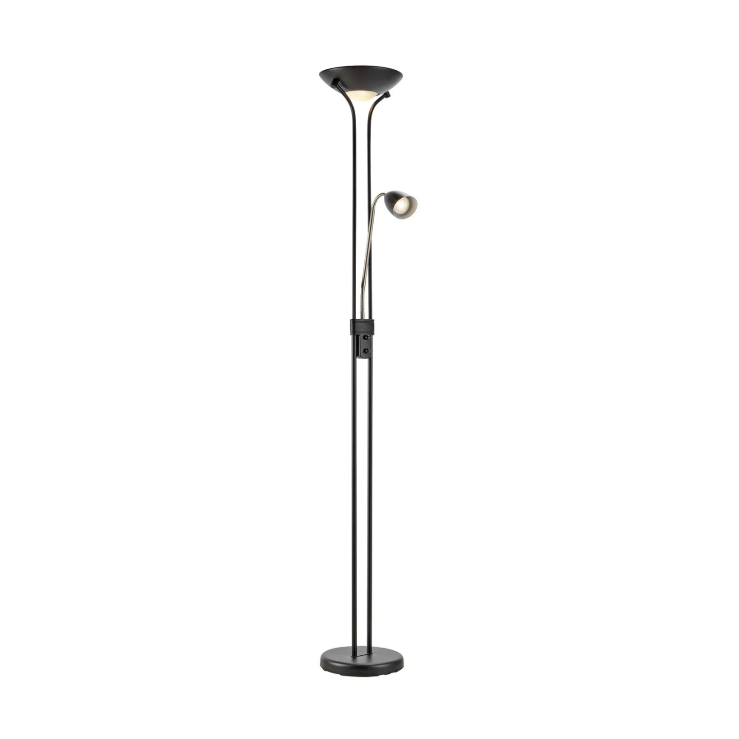 Modu LED-Deckenfluter, schwarz, Eisen, Leselicht, Höhe 180 cm, dim. - Markslöjd - Wohnzimmer - Metall - Mehrflammig