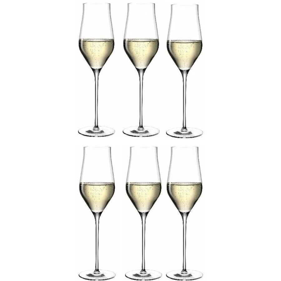 Champagnergläser-Set Leonardo Transparent Kristallglas H 25.4 cm 0.34 l 6 Stk