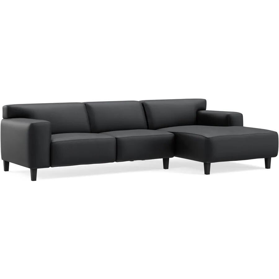 Ecksofa Vada Rechts Leder black B 300 T 160 cm - Möbel Konfigurator: Traummöbel individuell zusammenstellen