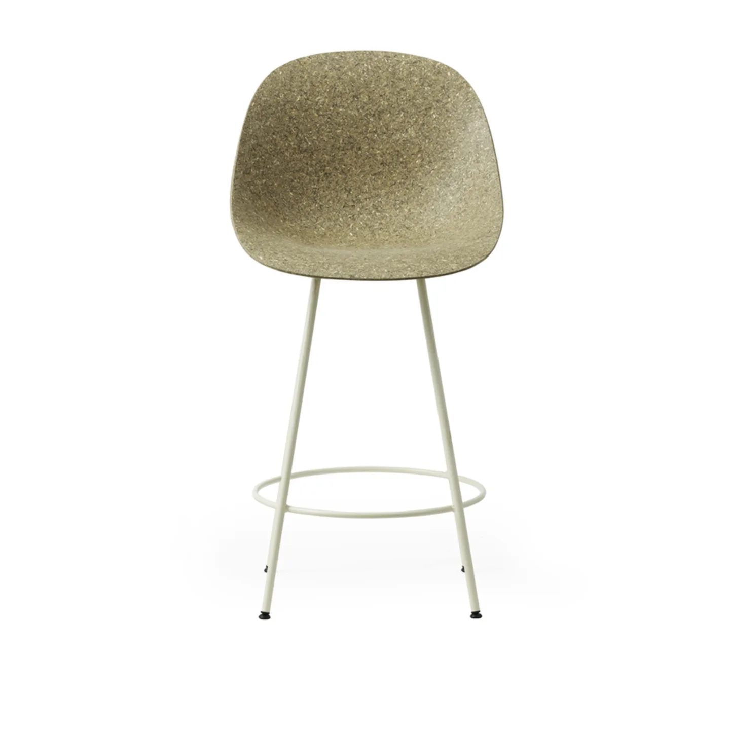 Normann Copenhagen - Mat Bar Chair 65 cm Cream Steel Seaweed - Matstolar - Foersom & Hiort-Lorenzen - Beige - Naturmaterial/Metall