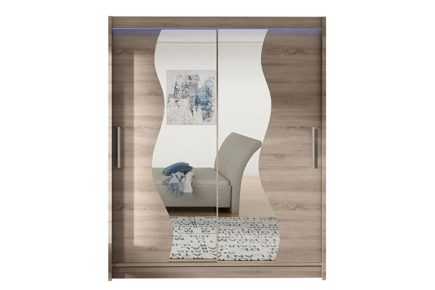 Leila Garderob med Spegel 150x200 cm - Beige