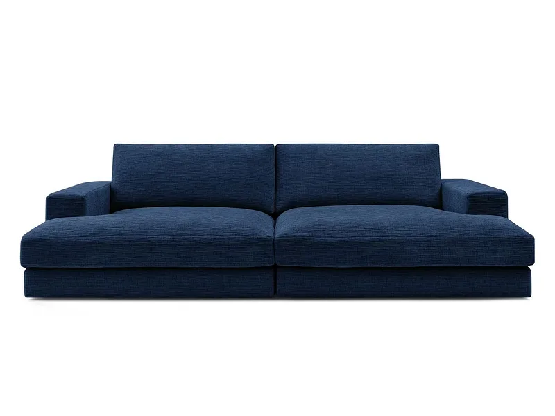 Sofa BOBOCHIC LEONARD Stoff mit Textur dunkelblau