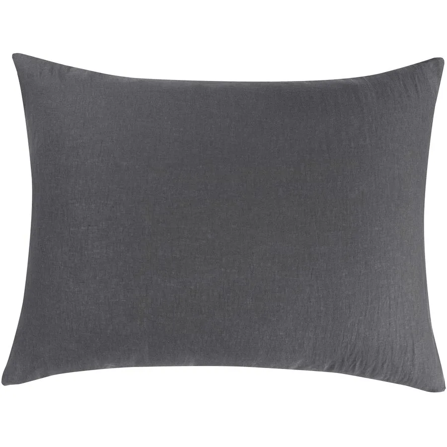 Kissenbezug Leana anthrazit Einfarbig Leinen B 65 T 100 cm - Material: 100% Leinen