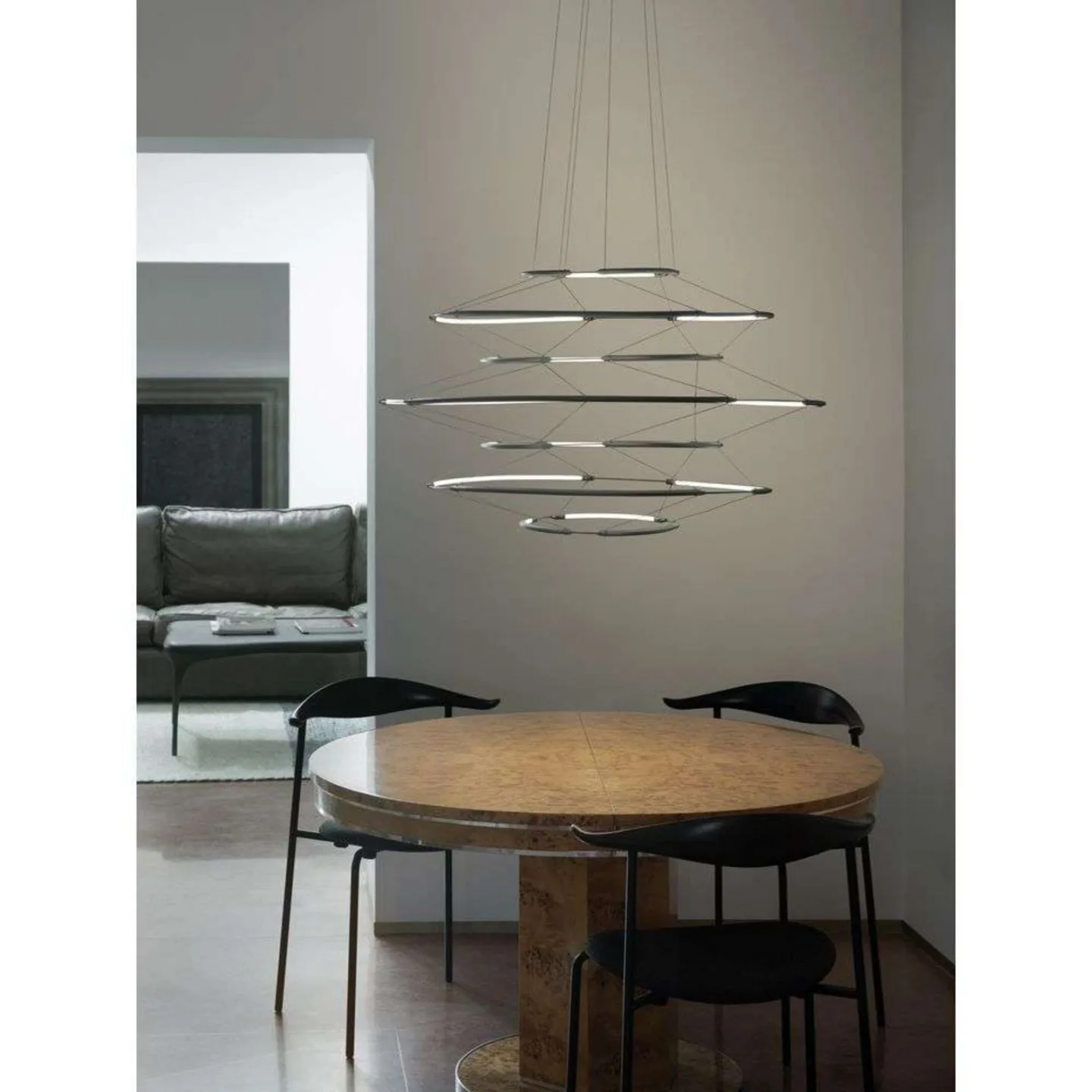 Drop 7 Pendelleuchte Satin Gold - Nemo Lighting - Esszimmer - Kunststoff - Ring