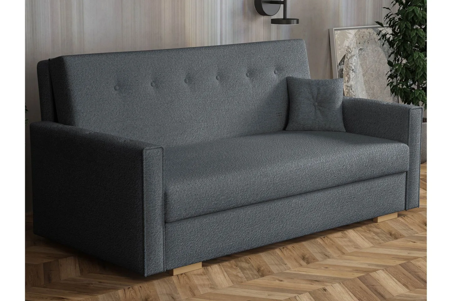 Ajiz Bäddsoffa 3-sits i Bouclé - Grå