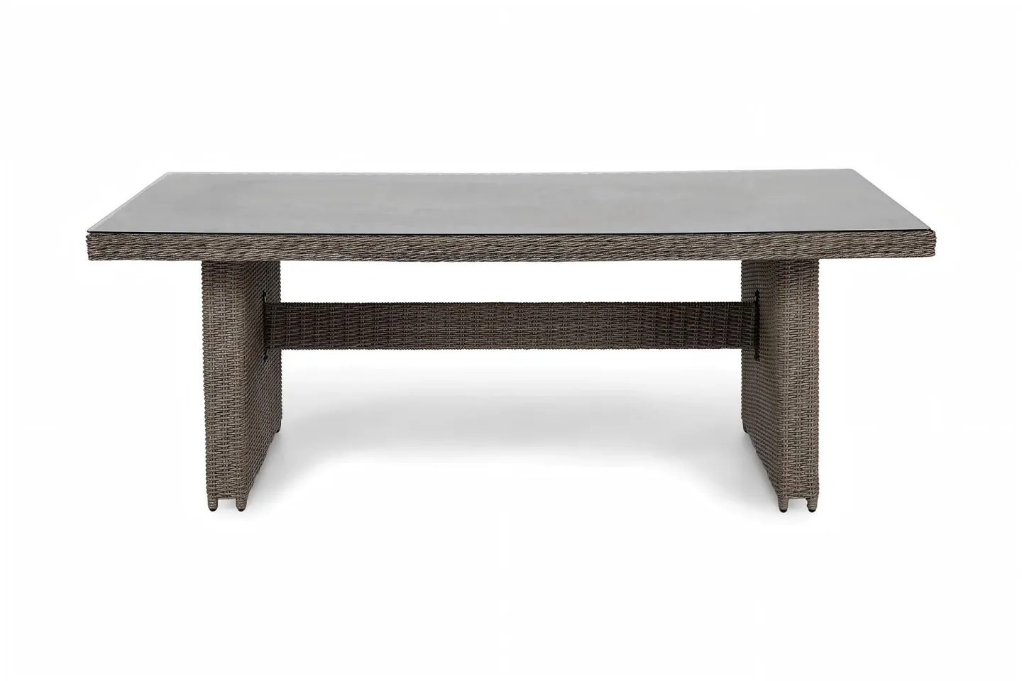 Marcus Rektangulärt Matbord utomhus 160x90 cm i konstrotting med glasskiva - Grå